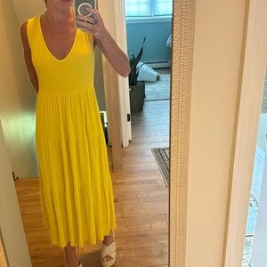 Yellow cotton maxi dress